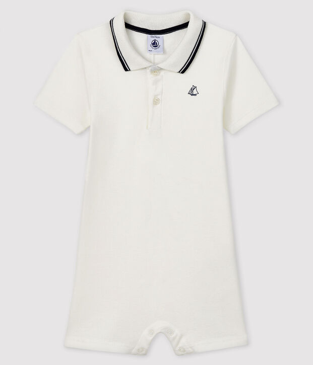 Baby-Polo-Kurzoverall f&uuml;r Jungen weiss