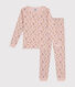 Eng anliegender Kinder-Pyjama aus Baumwolle mit Blumenmotiv