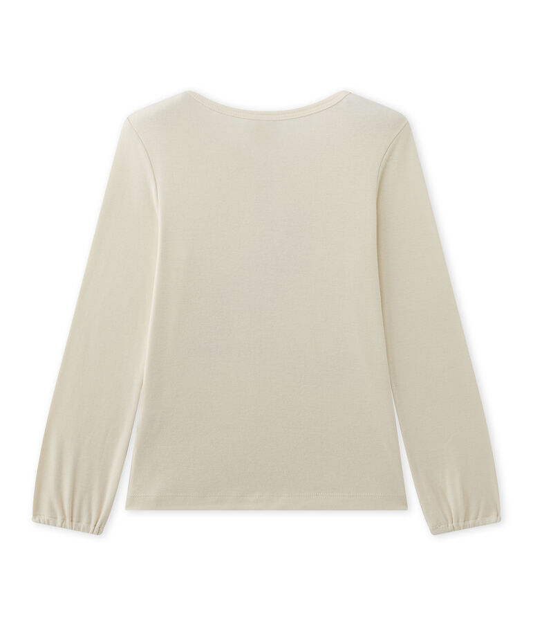 M&auml;dchen-Langarmshirt mit Motiv beige COQUILLE/rot FROUFROU