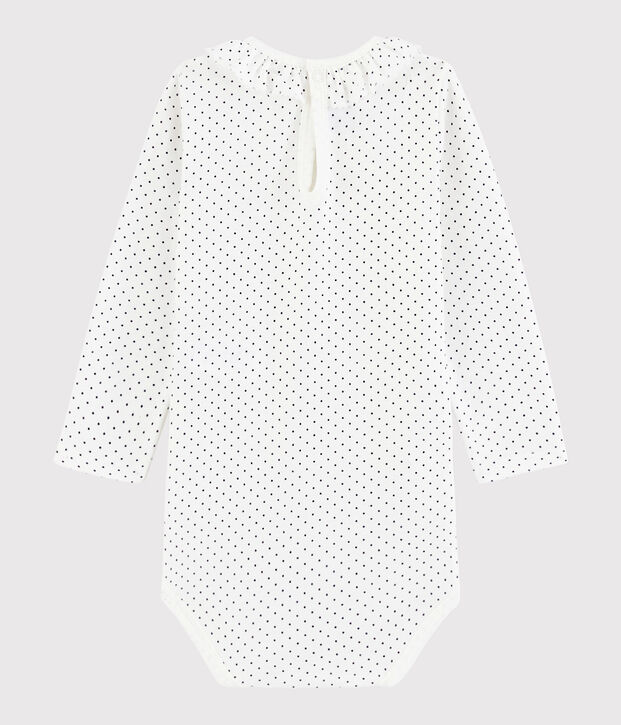 Lang&auml;rmliger Baby-Body f&uuml;r M&auml;dchen weiss/blau