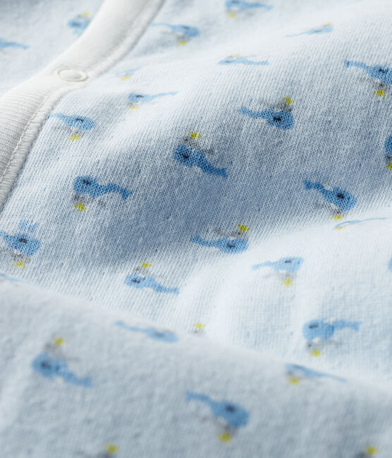Kombi-Overall aus Rippstrick für Babys blau FRAICHEUR/weiss MULTICO