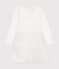 Kinder Kleid aus Rippstrick und Tüll für Mädchen weiss MARSHMALLOW