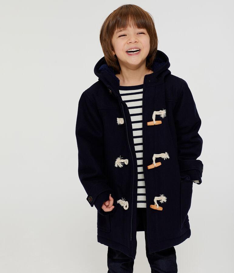 Kinder-Dufflecoat Jungen blau SMOKING