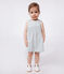 Ärmelloses Baby-Kleid aus Baumwolle mit Streifen weiss MARSHMALLOW/blau BRUT