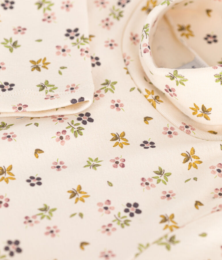 Kinder-Rollkragenshirt f&uuml;r M&auml;dchen naturfarben/vielfarbig