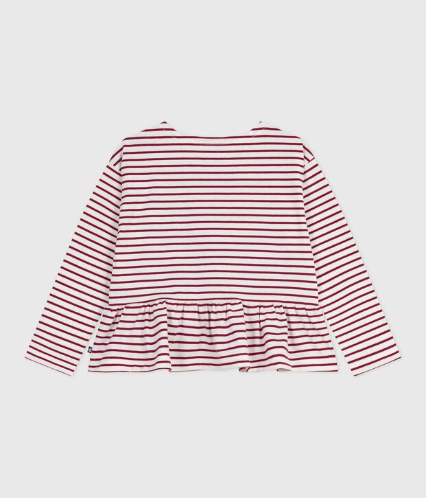 Kinder-Streifenshirt Marini&egrave;re aus Baumwolle rot/rot