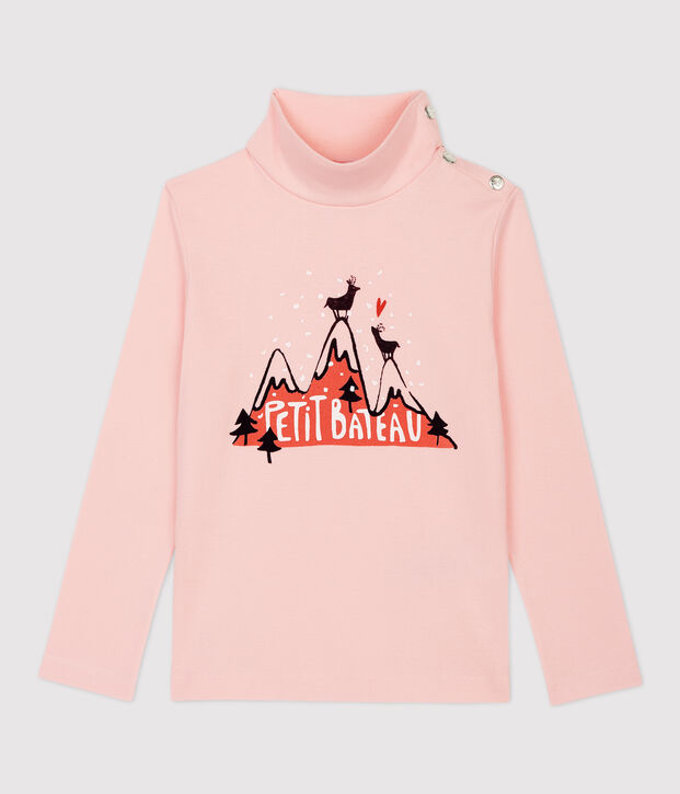 Kinder-Unterziehpullover aus Baumwolle f&uuml;r M&auml;dchen rosa