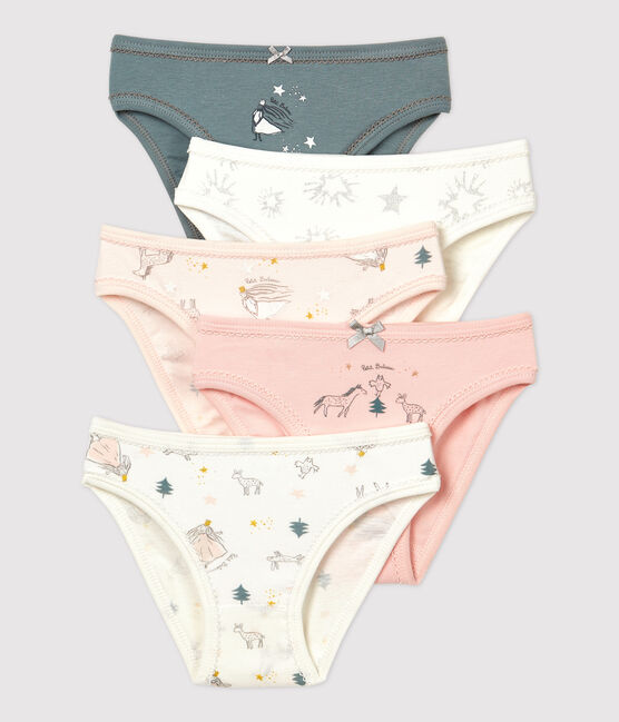 5er-Set Slips aus Baumwolle und Elastan mit Herzmotiv für Mädchen variante 1