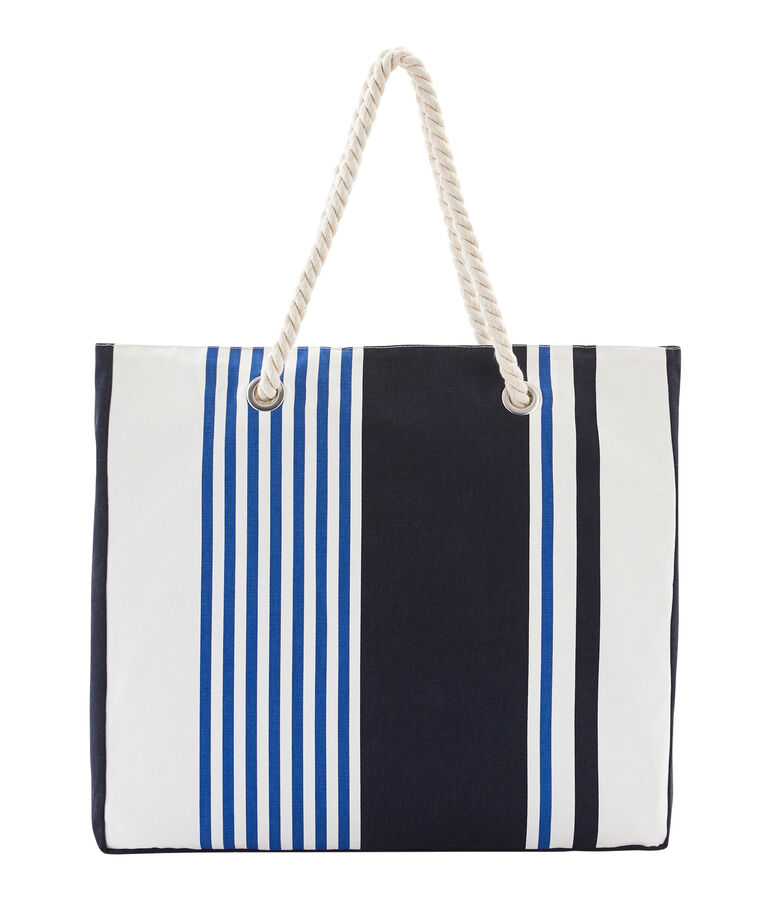 Strandtasche weiss/vielfarbig