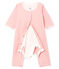 Bodyjama ohne Füße aus Rippstrick für Mädchen rosa CHARME/weiss MARSHMALLOW