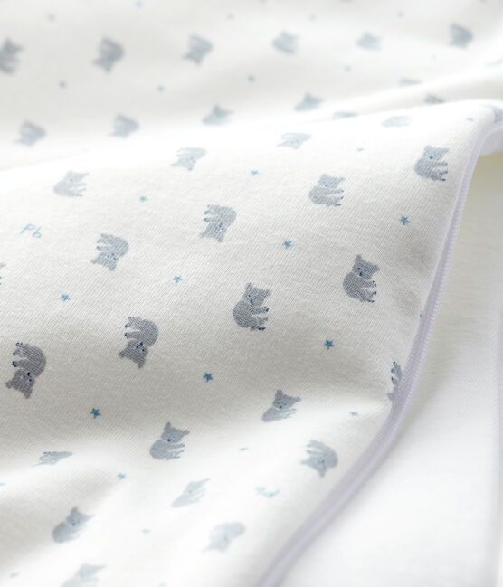 Baby-Schlafsack aus Rippstrick weiss MARSHMALLOW/grau GRIS/ MULTICO
