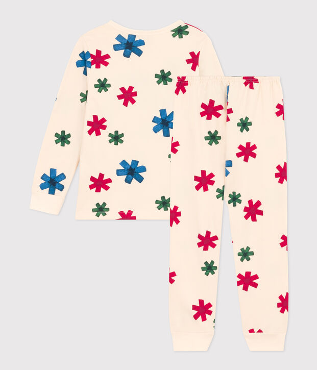 Kinderpyjama aus Molton mit Sternenmotiv naturfarben/vielfarbig