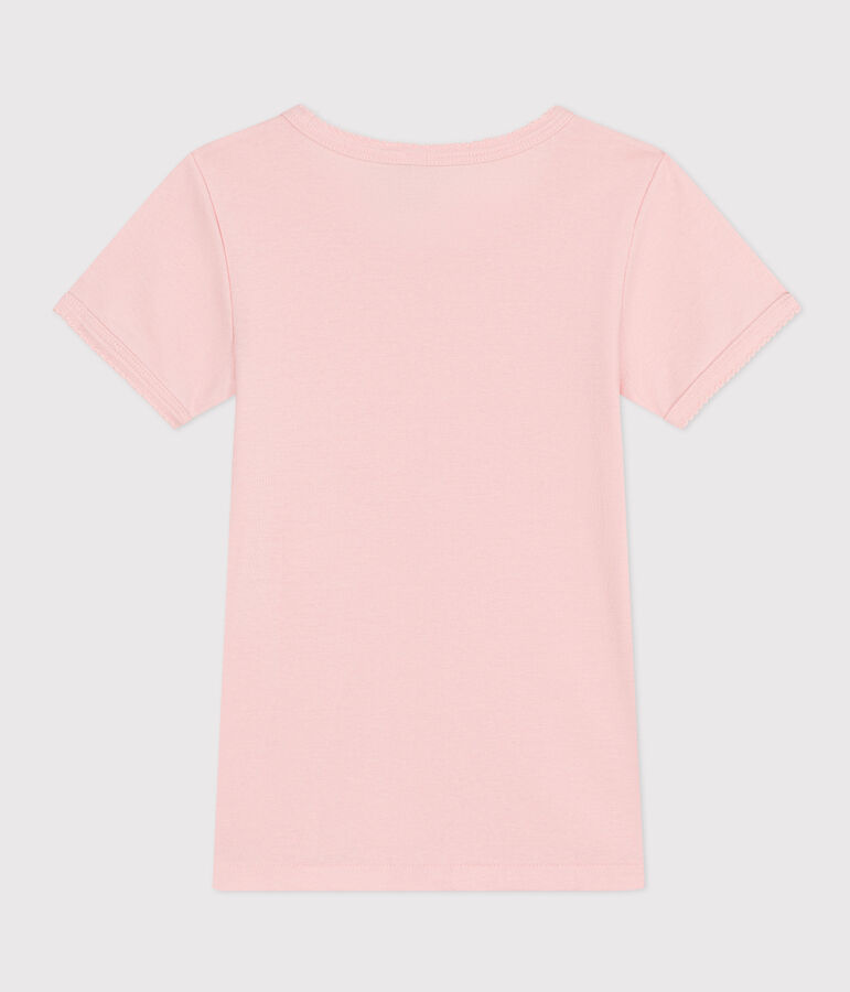 Kurz&auml;rmeliges T-Shirt aus Baumwolle f&uuml;r kleine M&auml;dchen rosa