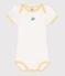 Kurzärmeliger Baby-Body aus Baumwolle mit Print weiss MARSHMALLOW