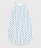 Baby-Schlafsack aus Bio-Baumwolle mit blauem Blumenmuster im Retro-Look weiss MARSHMALLOW/ MALLARD