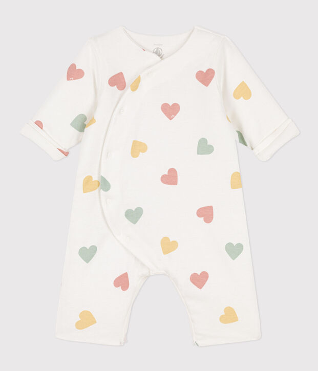 Langer Baby-Overall aus Baumwolle weiss/vielfarbig