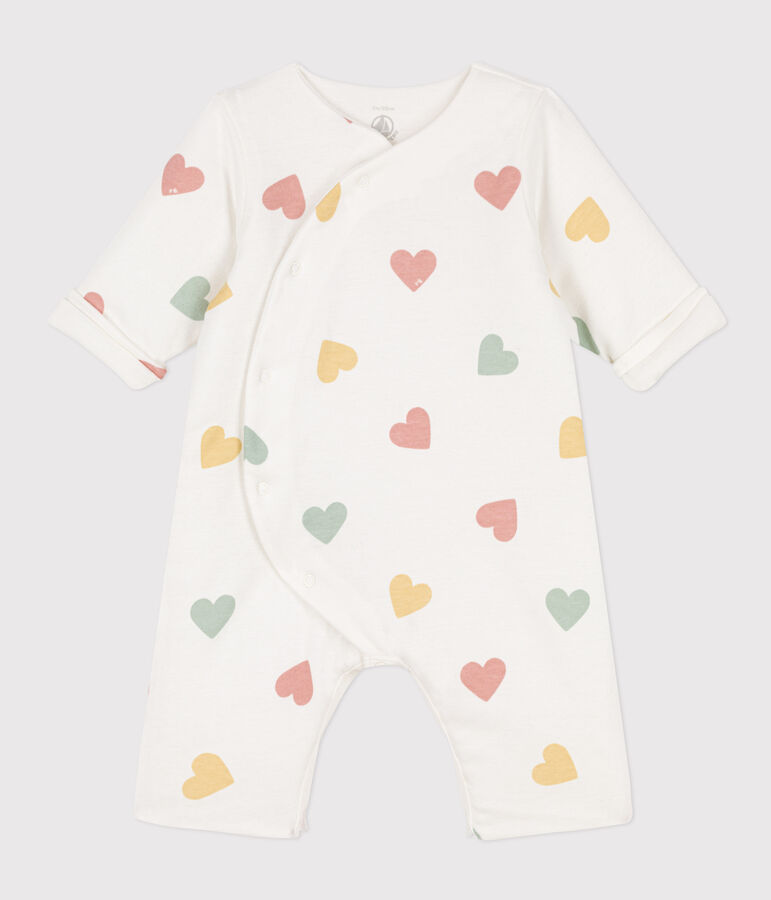 Langer Baby-Overall aus Baumwolle weiss/vielfarbig