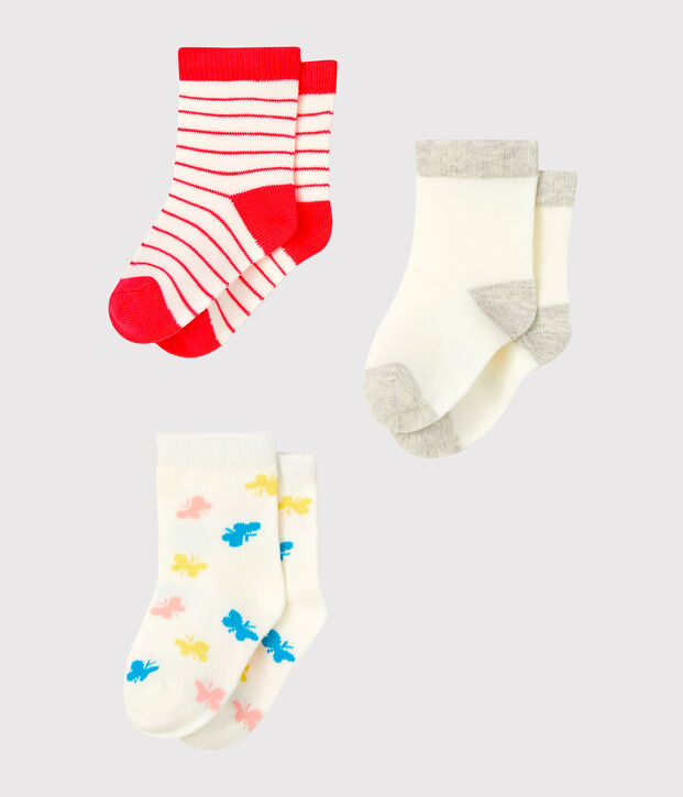 3er-Set Babysocken f&uuml;r M&auml;dchen vielfarbig