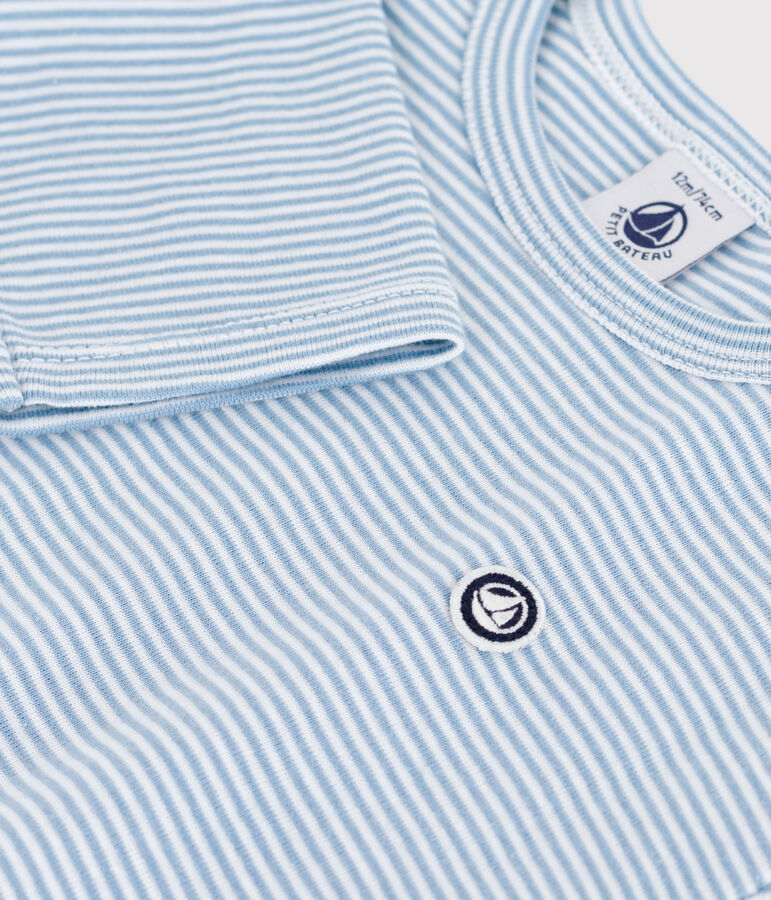 Lang&auml;rmeliges Baby-T-Shirt aus Baumwolle mit Streifen blau/weiss