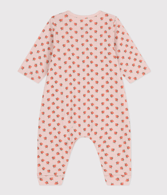 Baby-Langoverall aus Doppeljersey mit Blumenprint rosa SALINE/weiss MULTICO