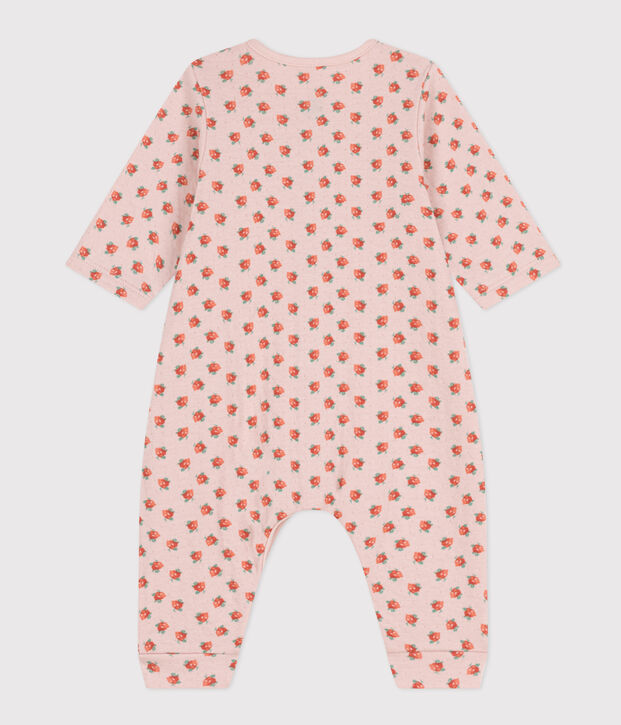 Baby-Langoverall aus Doppeljersey mit Blumenprint rosa/vielfarbig