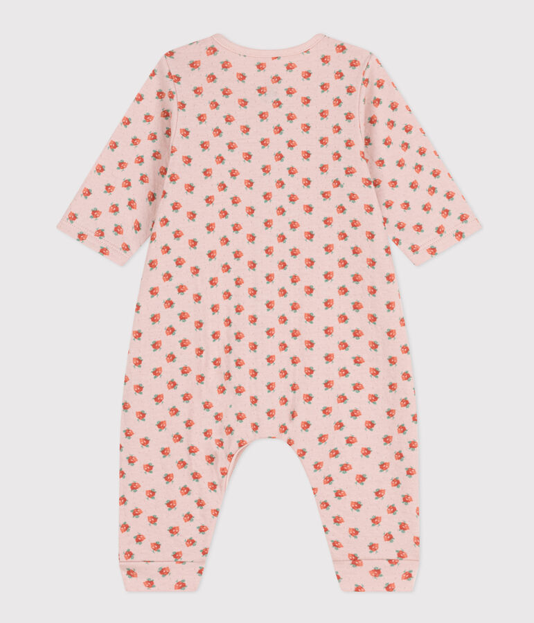 Baby-Langoverall aus Doppeljersey mit Blumenprint rosa/vielfarbig