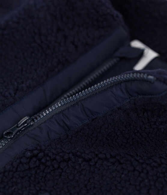 Kinderjacke aus recyceltem Kunstpelz für Jungen blau SMOKING