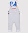 Baby-Latzhose aus Molton. grau BELUGA CHINE