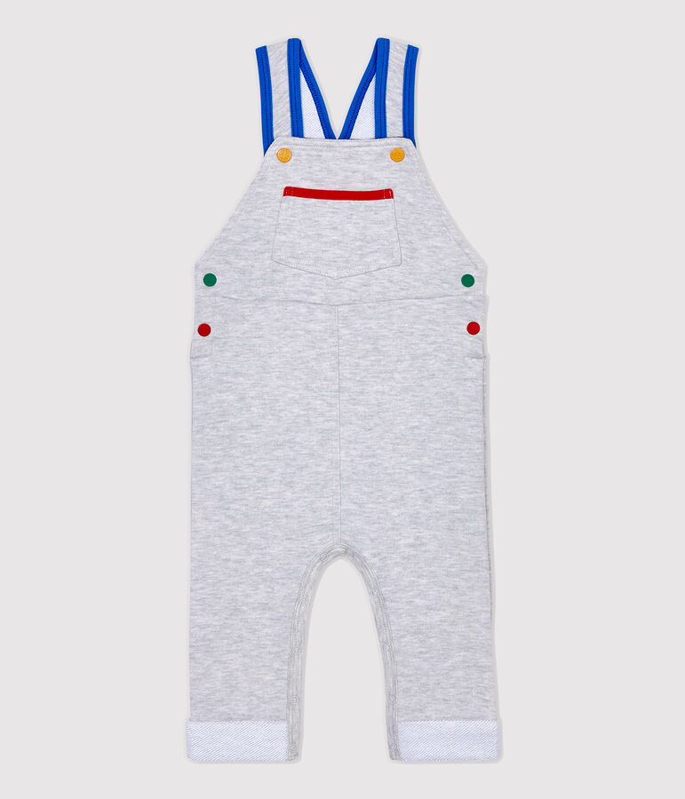 Baby-Latzhose aus Molton. grau BELUGA CHINE