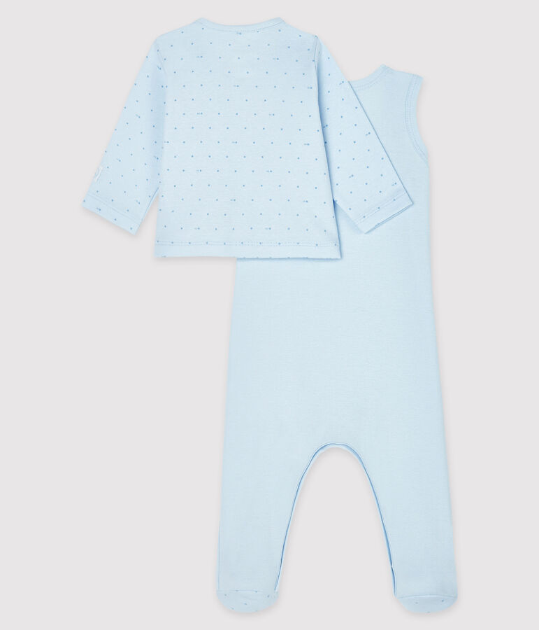 2-teiliges Baby-Ensemble aus Rippstrick blau FRAICHEUR/blau ACIER