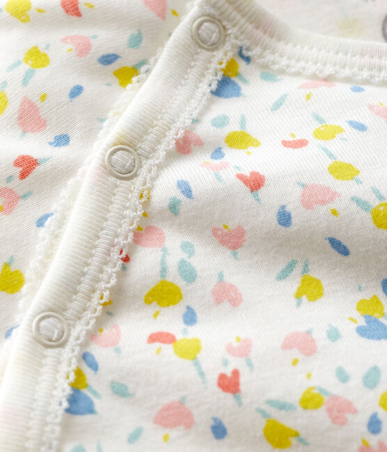 Baby-Strampler aus Bio-Baumwolle mit floralem Muster für Mädchen weiss MARSHMALLOW/weiss MULTICO