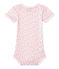 Bedruckter Baby-Mädchen-Kurzarmbody rosa VIENNE/weiss MULTICO