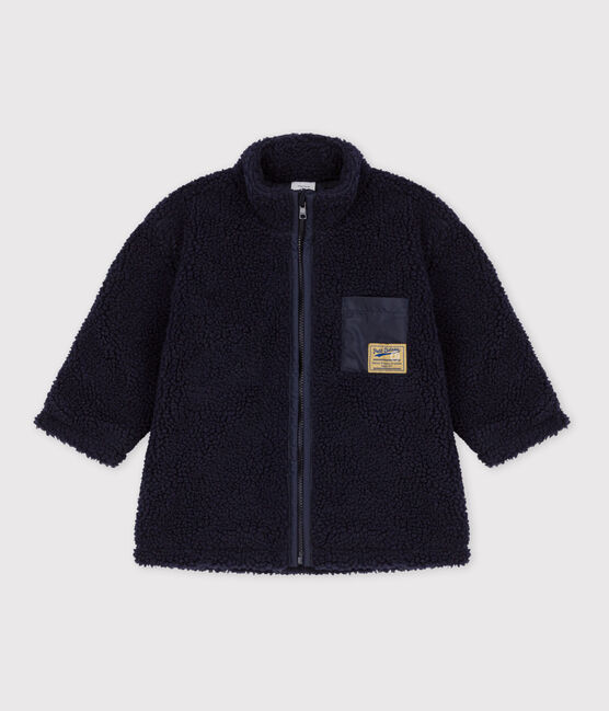 Babyjacke aus recyceltem sherpa blau SMOKING