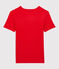 Eng anliegendes T-Shirt mit V-Ausschnitt aus Baumwolle für Damen rot PEPS