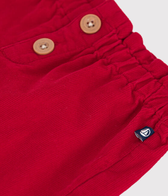 Baby-Shorts aus einfarbigem Fein-Cord rot TERKUIT