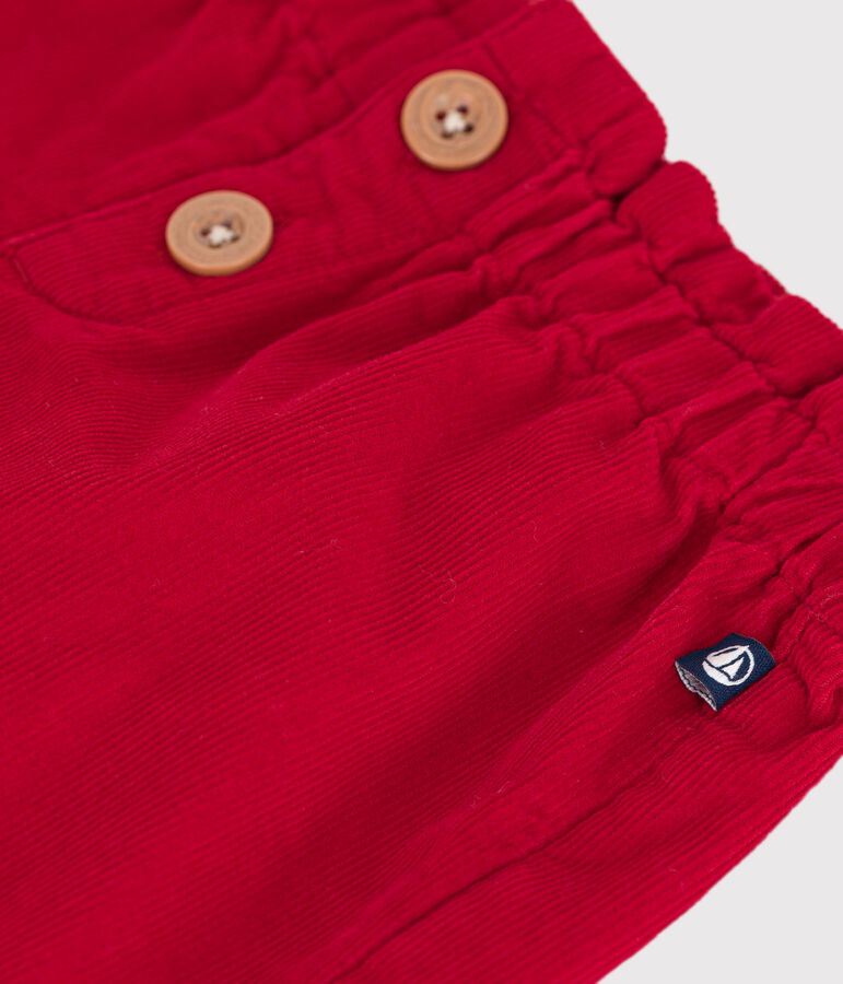 Baby-Shorts aus einfarbigem Fein-Cord rot