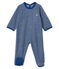 Baby-Strampler aus angerautem, extra warmem Bouclé-Frottier für Jungen blau MAJOR/grau SUBWAY