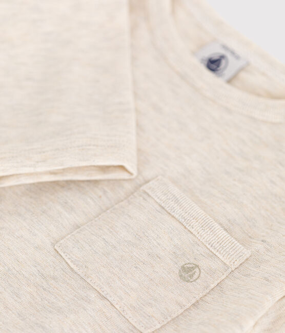 Langärmeliges Baby T-Shirt aus feinem Jersey beige MONTELIMAR CHINE