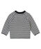 Baby Jungen Pullover mit Milleraies-Ringelstreifen grau CAPECOD/weiss MARSHMALLOW