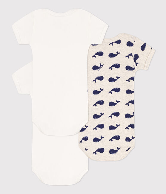 3er-Set kurz&auml;rmelige Bodys aus Baumwolle mit Wal-Motiven variante 1