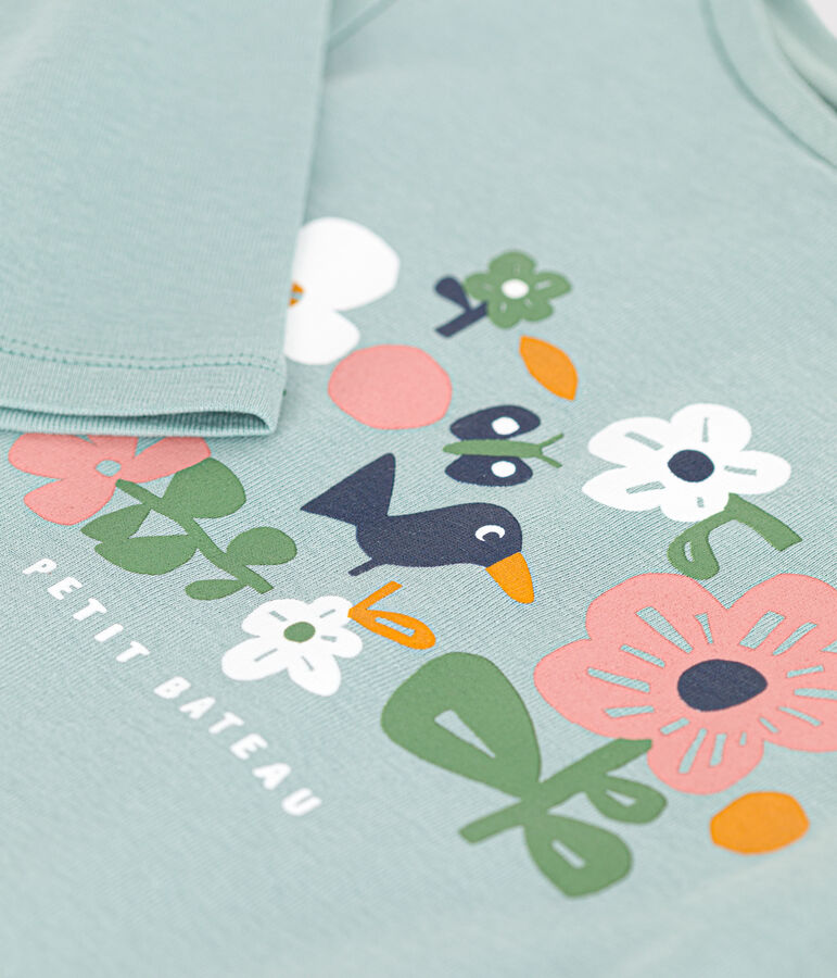 Lang&auml;rmeliges Kinder-T-Shirt aus Rippstrick f&uuml;r M&auml;dchen gr&uuml;n