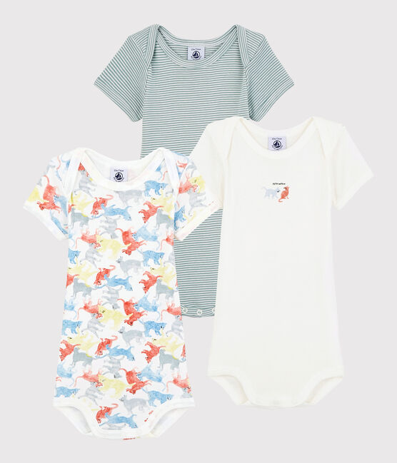 3er-Set kurzärmelige Baby-Bodys aus Bio-Baumwolle mit Katzen-Motiv variante 1