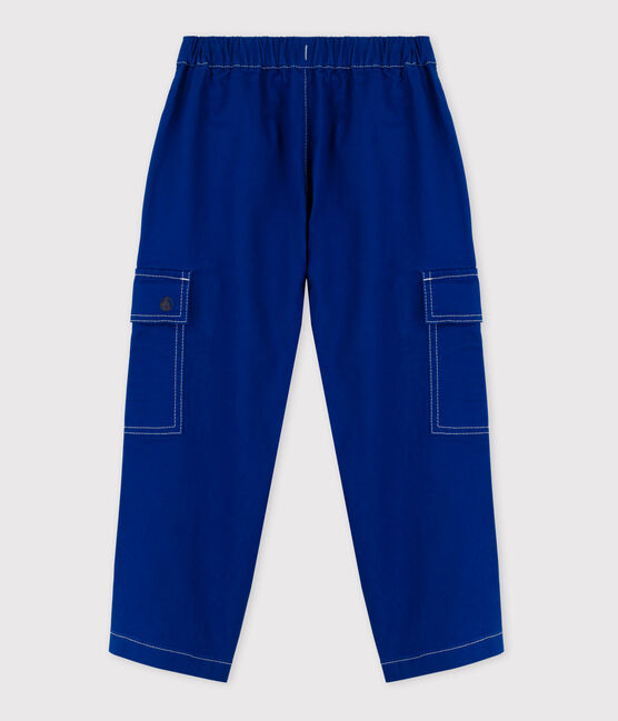 Kinder-Cargohose aus Sergestoff blau NEWBLEU