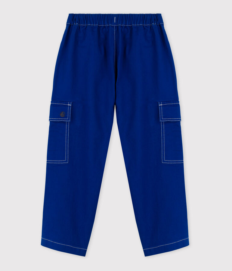 Kinder-Cargohose aus Sergestoff blau