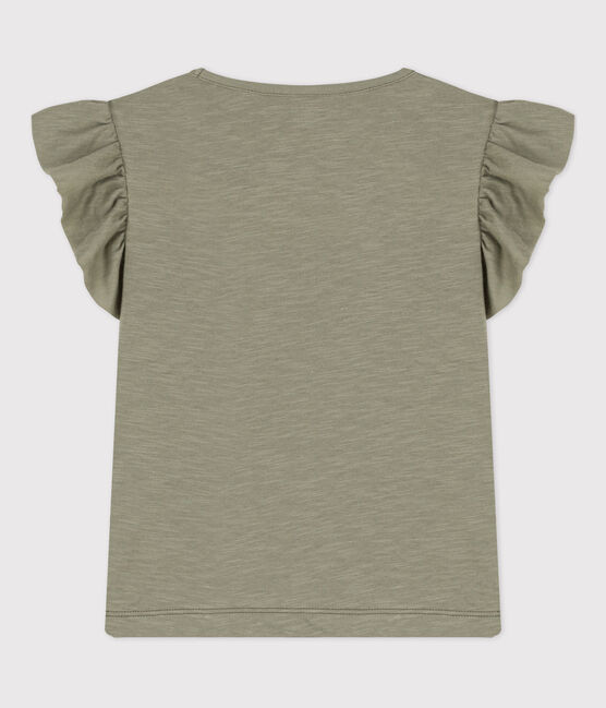 Kurzärmeliges Kinder-T-Shirt aus Baumwolle für Mädchen grün MARECAGE