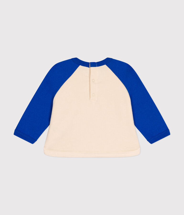 Baby-Sweatshirt aus Molton naturfarben/blau