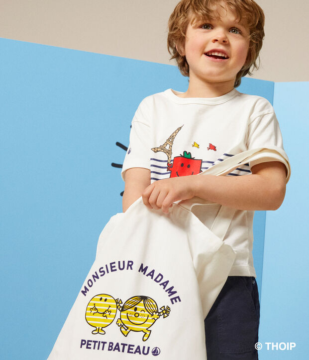 Tote Bag aus Baumwolle Mr. Men und Little Miss weiss