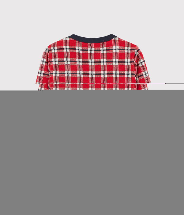Karierter Kinder-Cardigan f&uuml;r M&auml;dchen rot/vielfarbig