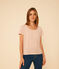 T-Shirt Le Droit aus Leinen mit Rundhalsausschnitt, Damen rosa SALINE