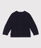 Baby-Strickpullover aus Baumwolle mit Zöpfen blau SMOKING